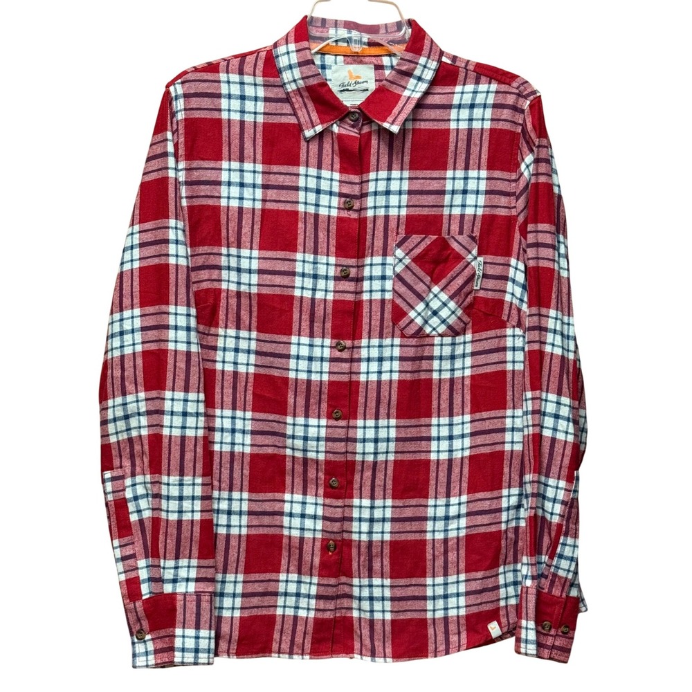 VTG Field & Stream RedWhite Plaid Women Cotton Flannel Casual Gorpcore Cabincore